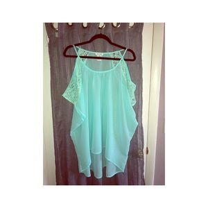 Pastel teal colored plus blouse💰